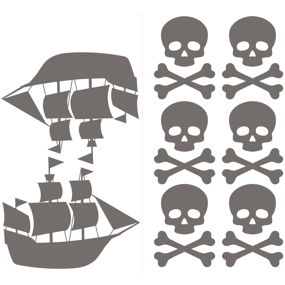 Pirate Skull Crossbones - 12 Vinyl Sticker Waterproof Decal 