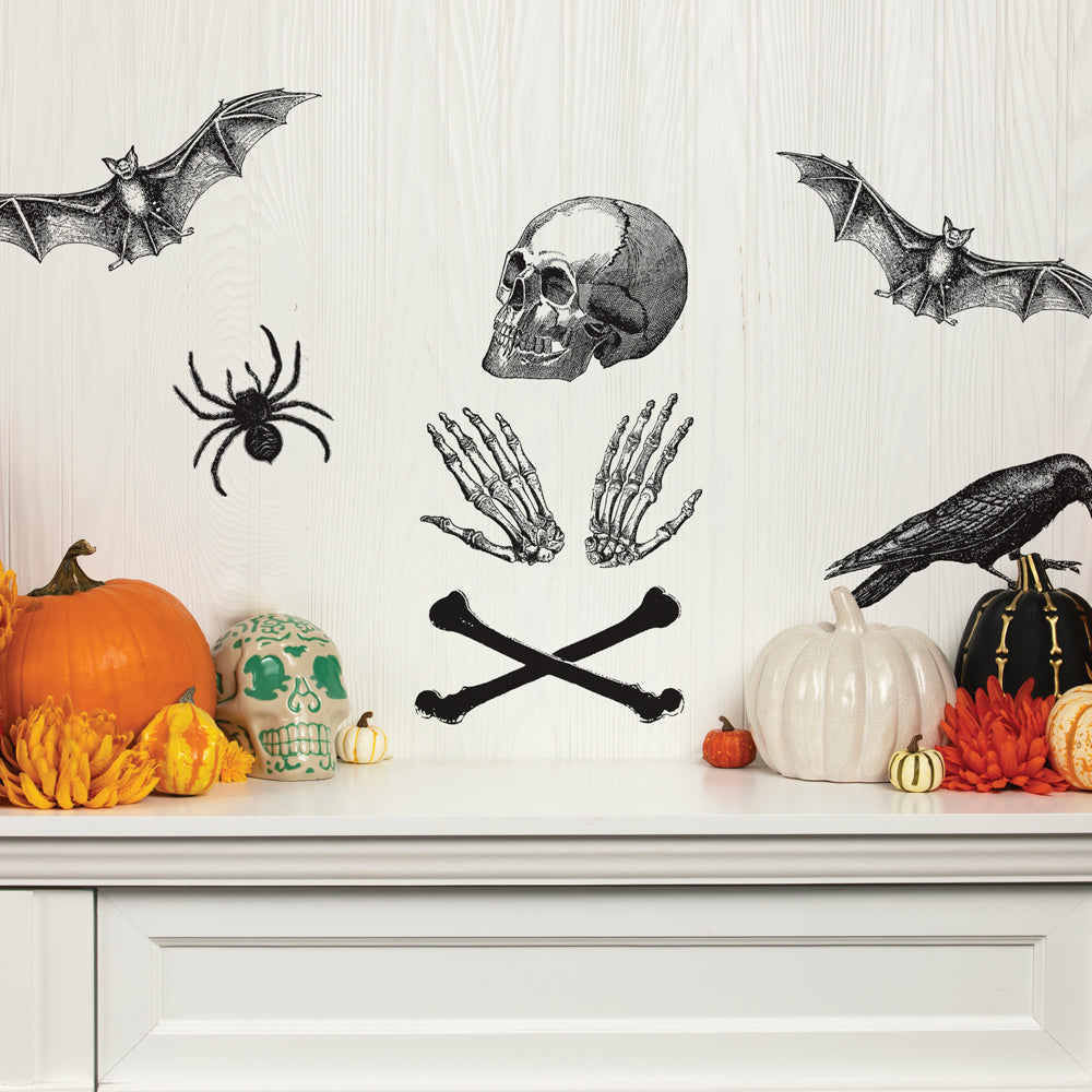 Vintage Horrors Removable Wall Decals - A room featuring Tempaper's Vintage Horrors Temporary Wall Decals | Tempaper