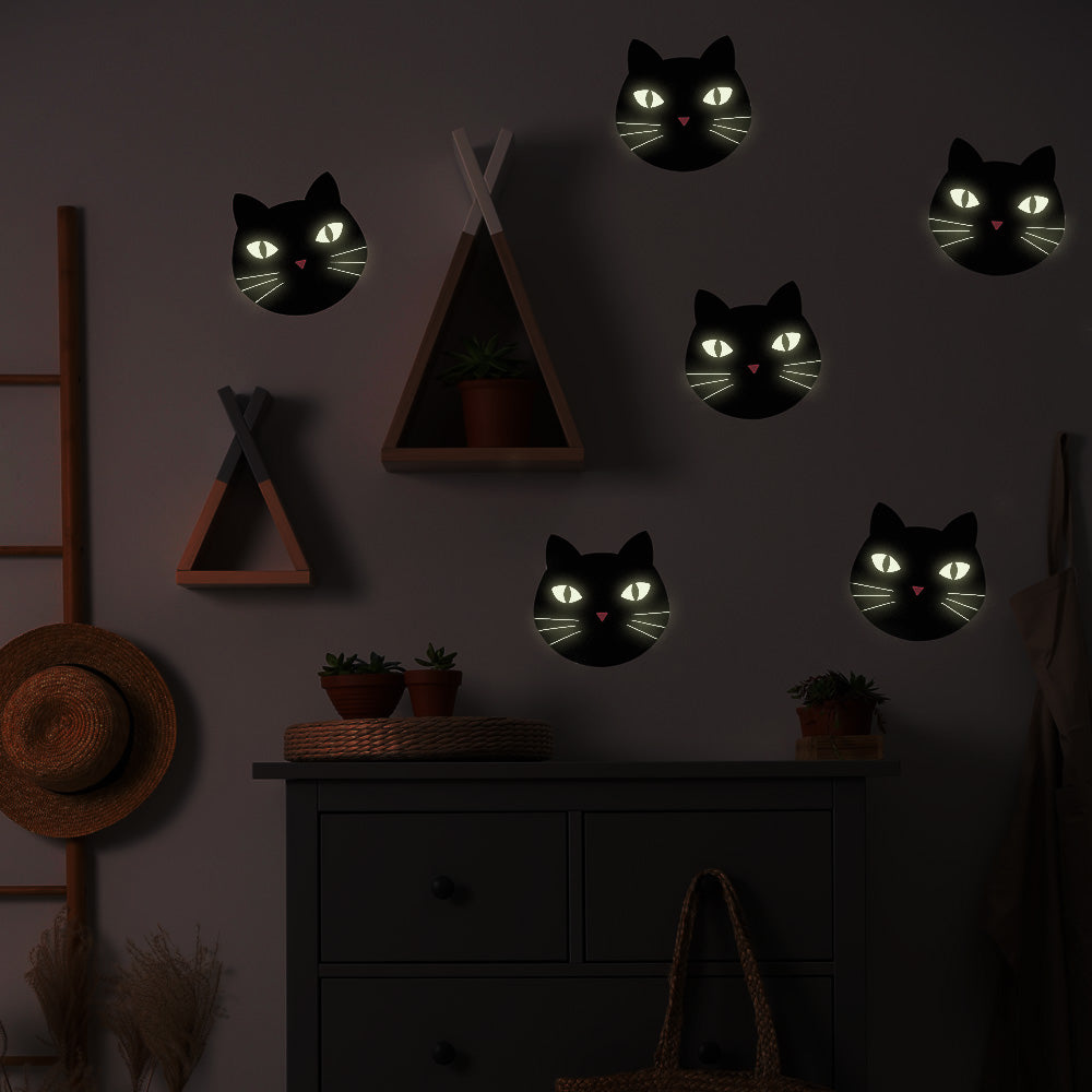 Black Cats Glow In The Dark Wall Decal Tempaper & Co.