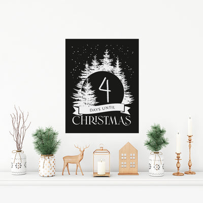 Tempaper's Christmas Countdown Wall Decal shown behind plants and fixtures.