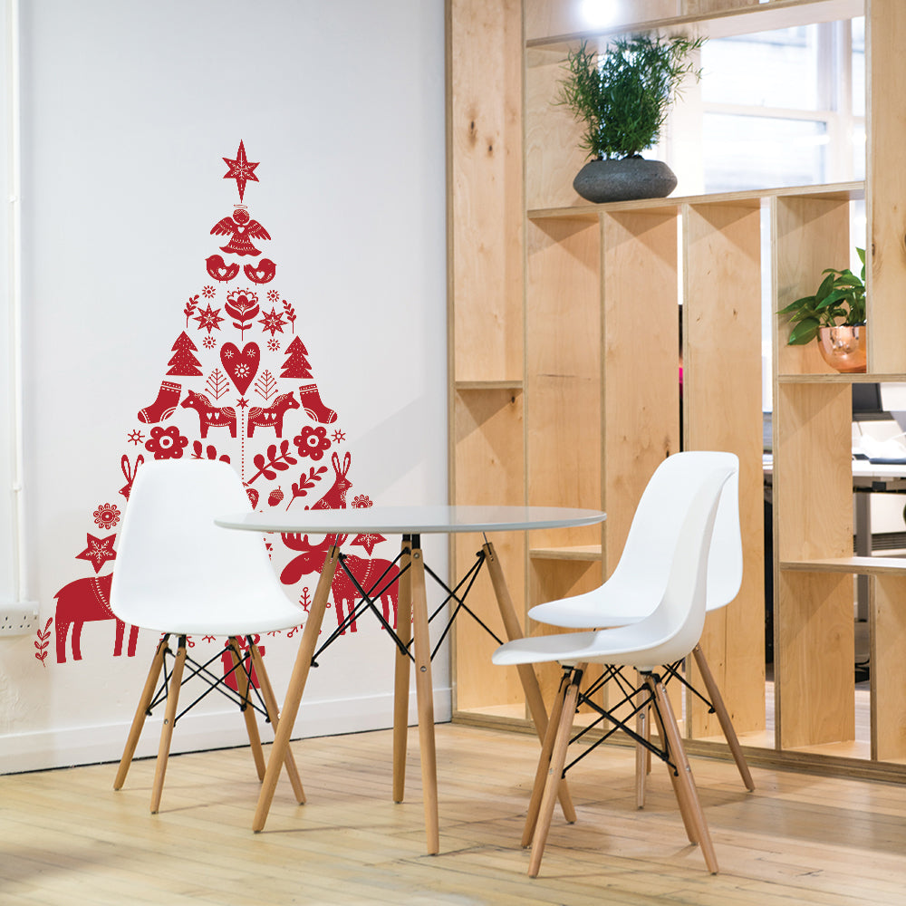 Scandinavian Holiday Tree Removable Wall Decal