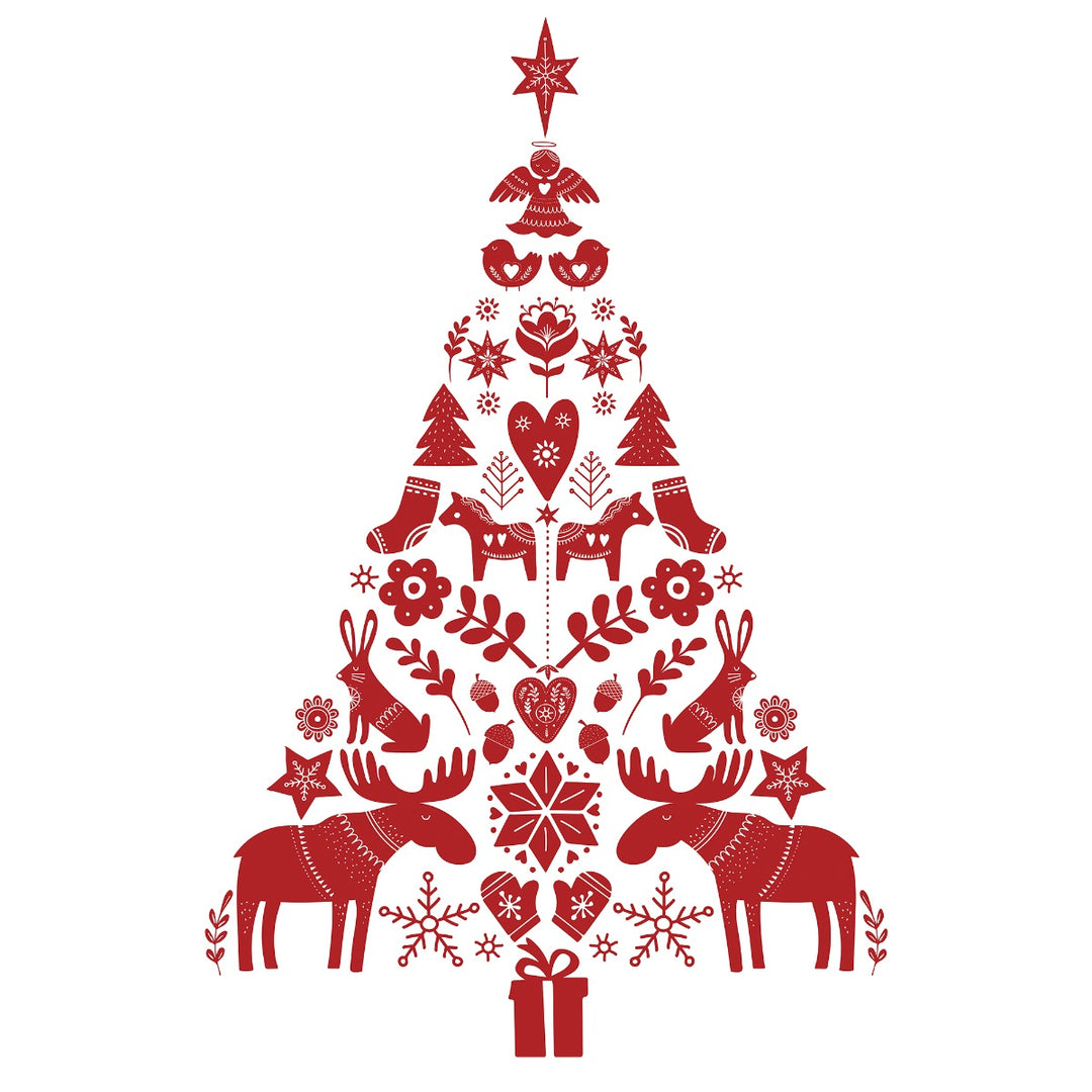 Scandinavian Holiday Tree Removable Wall Decal | Tempaper & Co. scandinavian-holiday-tree-removable-wall-decal-tempaper-co