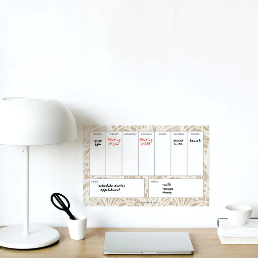Dry Erase Weekly Calendar Removable Wall Decal