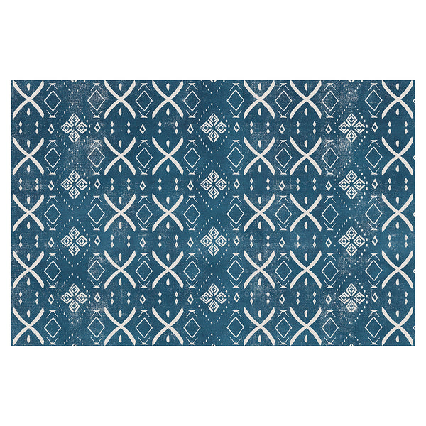 Mud Room Rug - Sunbrella Blue Trangle – Maine Cottage