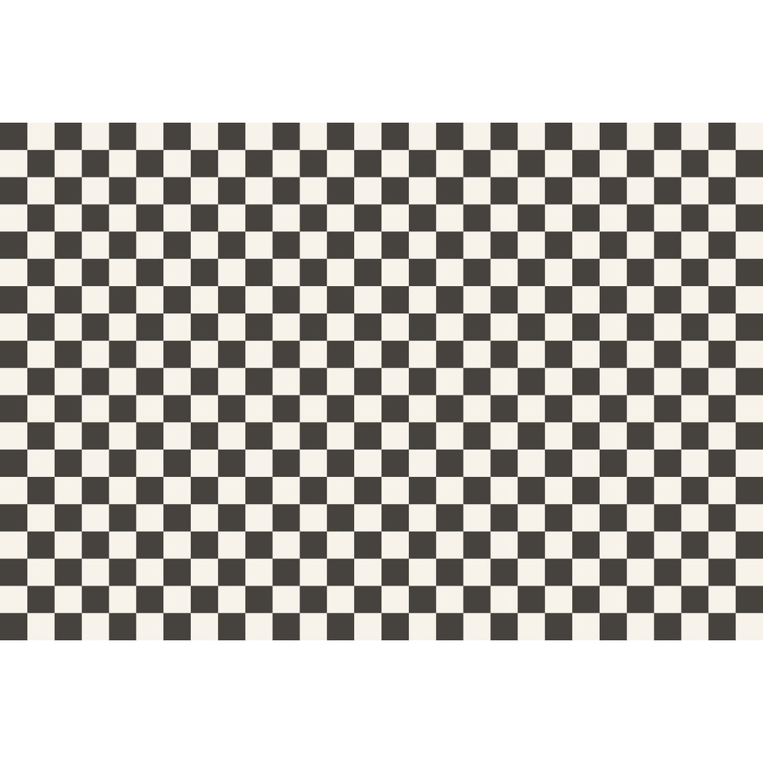 Tempaper's Checkmate Vinyl Rug in black and white.#color_domino