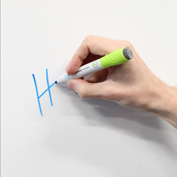 A person writing with a Double Ended Dry Erase Magnetic Markers.