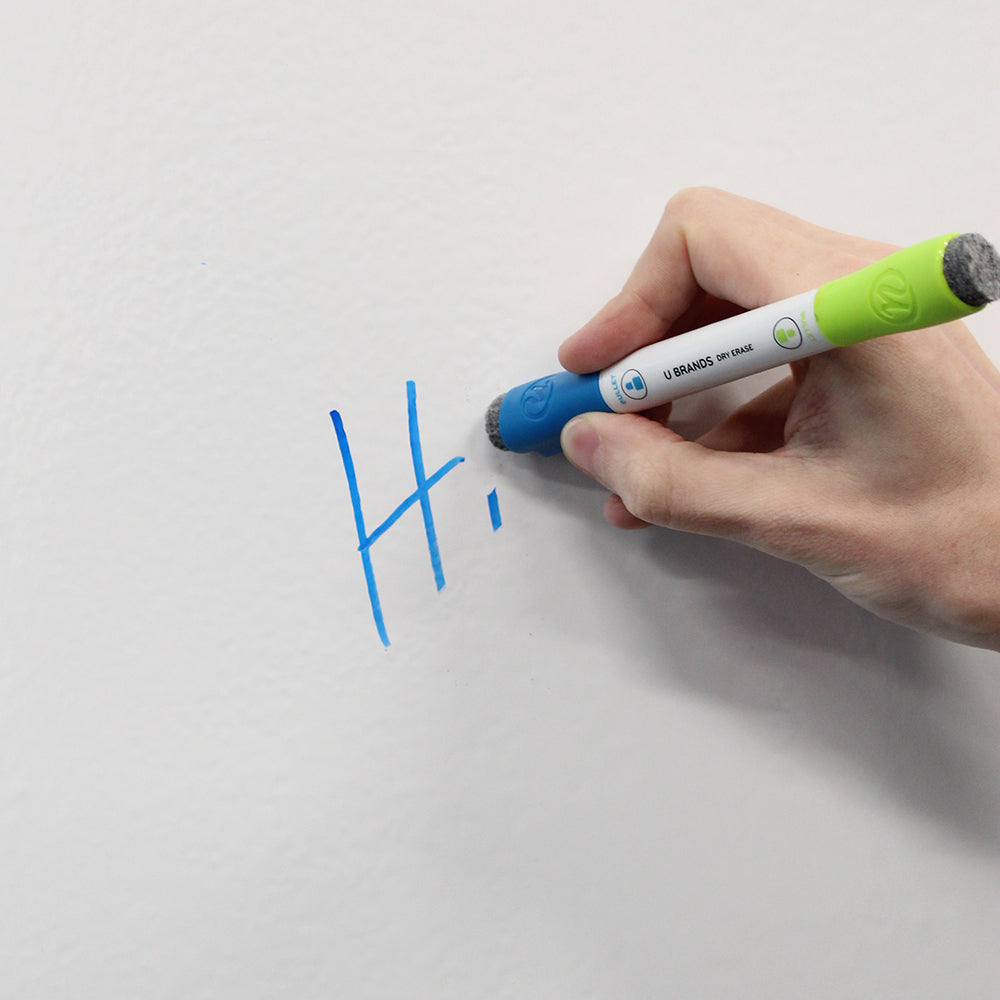 A person writing with a Double Ended Dry Erase Magnetic Markers.