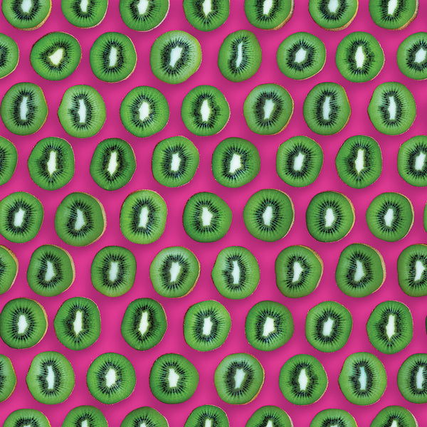 Black Green Kiwi Fruit Slices Fabric by Michael Miller - modeS4u